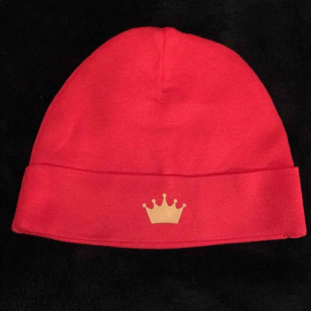 Hot Pink 0/6 Month Baby Girls Hat with Crown